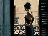 Fabian Perez Famous Paintings - At the Balcony in Buenos Aires